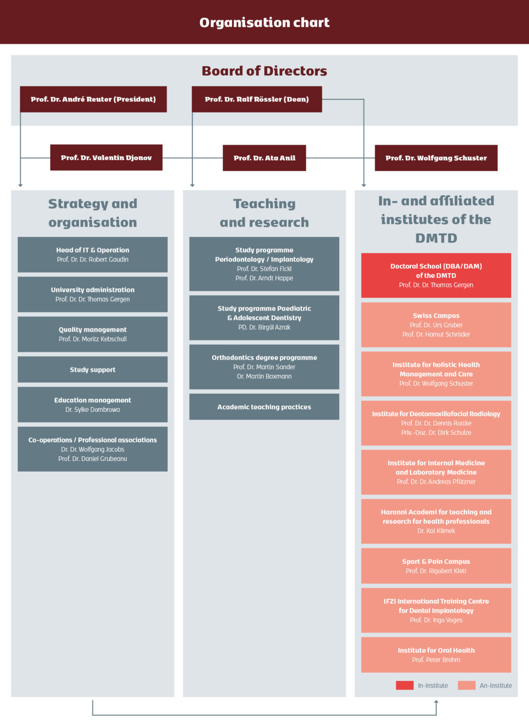 Organisational chart of DTMD University