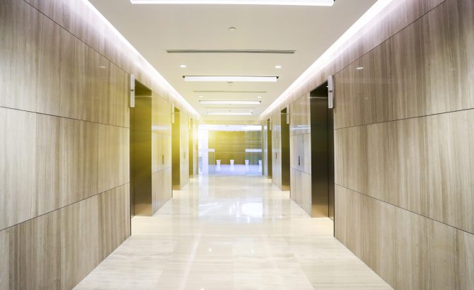 Office elevator corridor